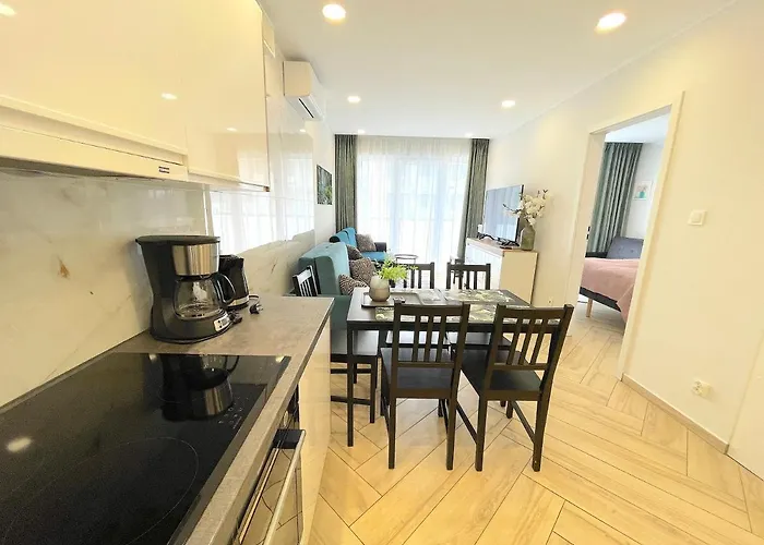 Апартаменты Superior Blue Przy Plazy- Free Pool, Saunas, Jacuzzi, Fitness, Salzgrotte Колобжег