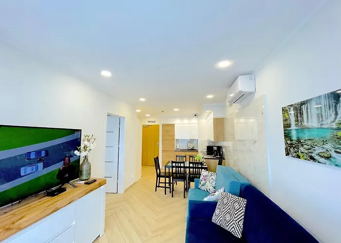 Апартаменты Superior Blue Przy Plazy- Free Pool, Saunas, Jacuzzi, Fitness, Salzgrotte *